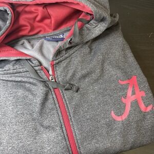 University Alabama Crimson Tide Full Zip Hoodie Jacket 5XL Gray Bama Sweatshirt